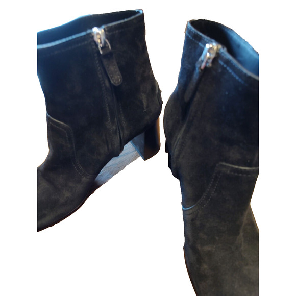 TOD's Black Suede Ankle Boots Mid Heel Size 37 - Picture 5 of 8